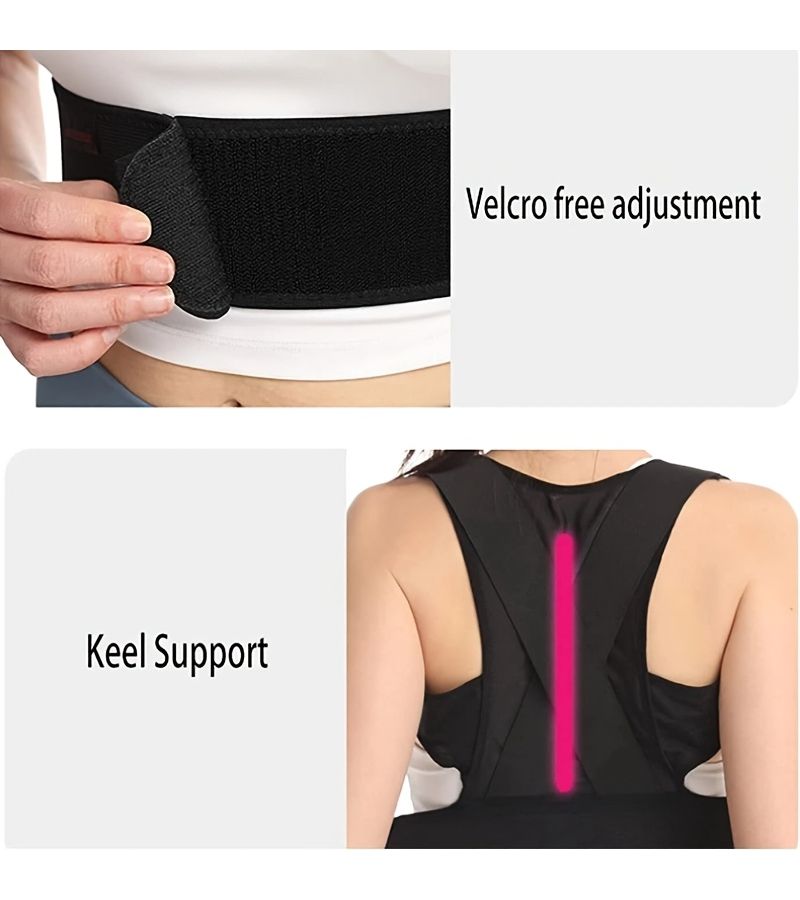 Black Lightweight Posture Corrector Straight Back Chest Support for Sitting Posture Training - Image 3