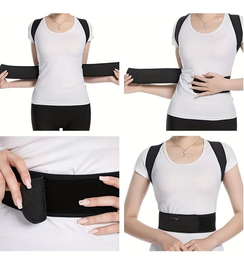 Black Lightweight Posture Corrector Straight Back Chest Support for Sitting Posture Training - Image 5