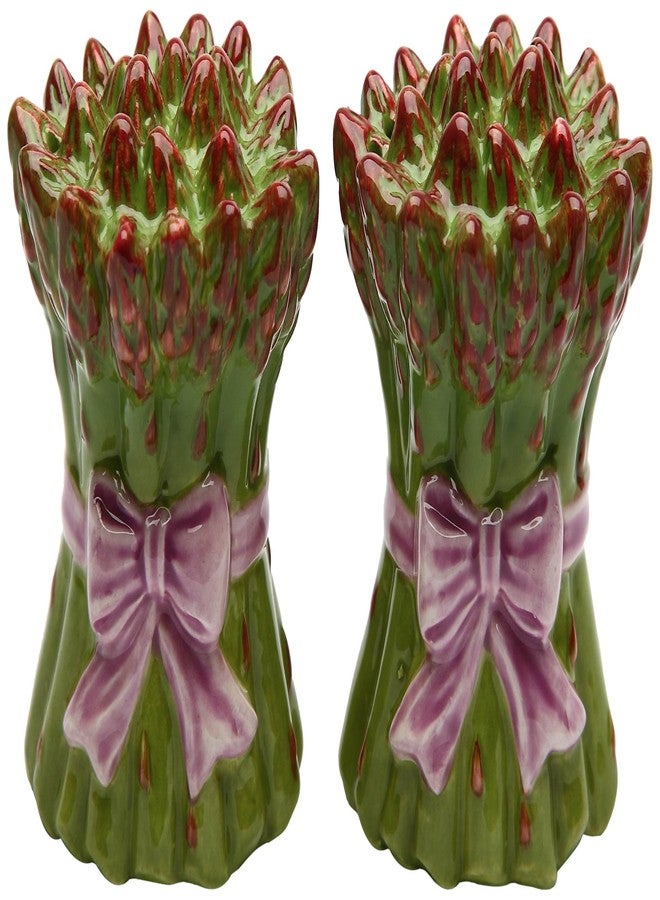 Cg Cosmos Gifts Ceramic Asparagus Salt and Pepper Set, 2-1/2-Inch,Green - Image 2