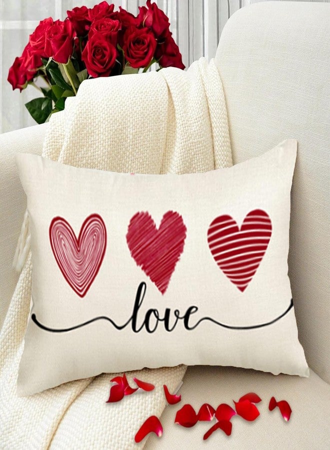 RABUSOFA Valentines Day Decor Pillow Covers 12x20 inch Red Heart Throw Pillows Coves for Home Decorations,Valentine's Lumbar Cushion Covers for Sofa Couch Pink - Image 5