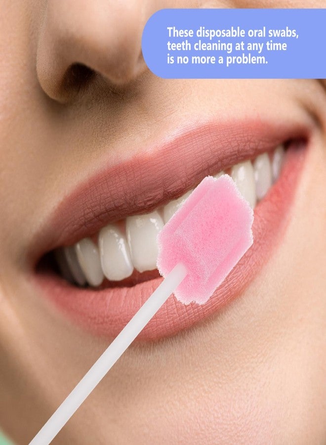Healifty 50 Pcs Oral Care Swabs, Unflavored& Sterile Mouth Swabs Sponge for Mouth Cleaning (Blue& Pink) - Image 4