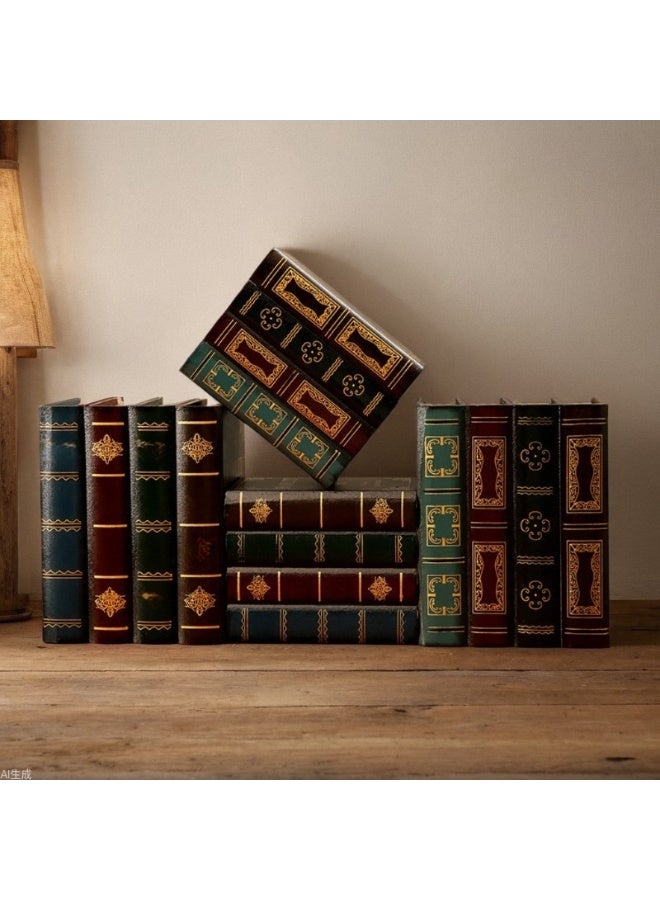European Vintage Faux Book Wooden Storage Box – Flip-Top Decorative Desk Organizer, Hidden Storage Book Design for Home Decor - Image 1