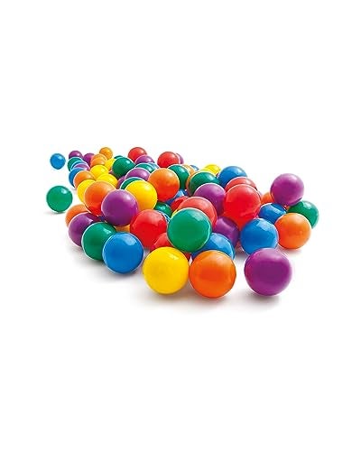 Intex Small Plastic MultiColored Fun Ballz for Indoor and Outdoor Ball Pits or Splash Pools with Storage Carrying Bag 100 Pack - Image 1