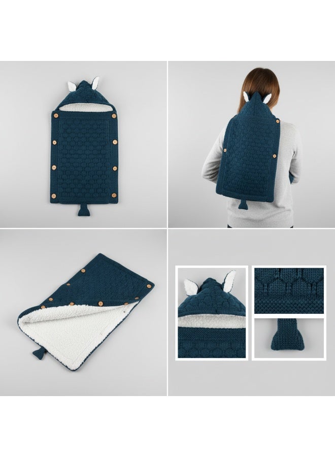 Bluejw European And American Knitted Button Fleece lined Warm Mini Ears Small Tail Stroller Sleeping Bag - Image 1