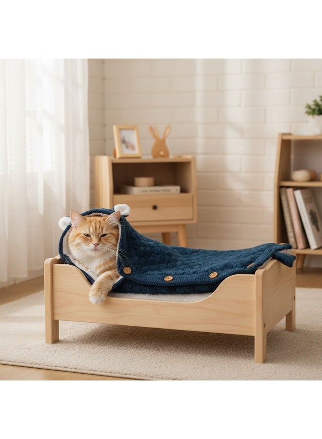 Bluejw European And American Knitted Button Fleece lined Warm Mini Ears Small Tail Stroller Sleeping Bag - Image 5