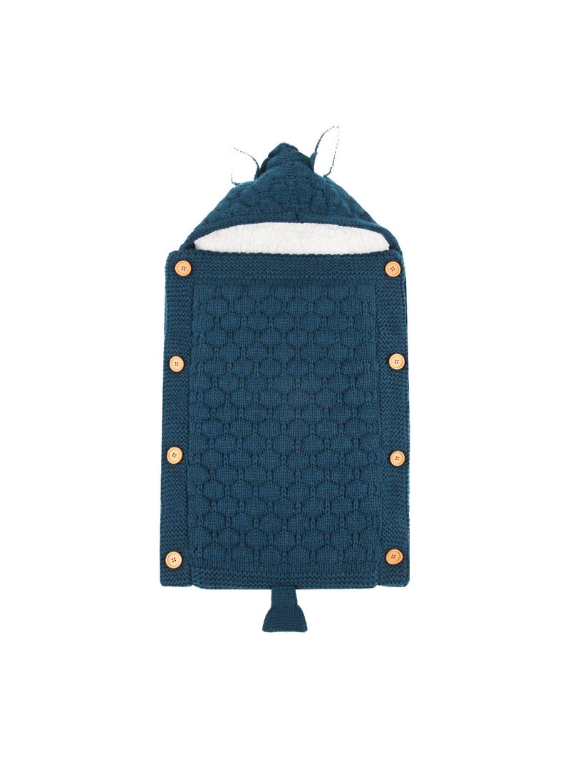 Bluejw European And American Knitted Button Fleece lined Warm Mini Ears Small Tail Stroller Sleeping Bag  - Image 1