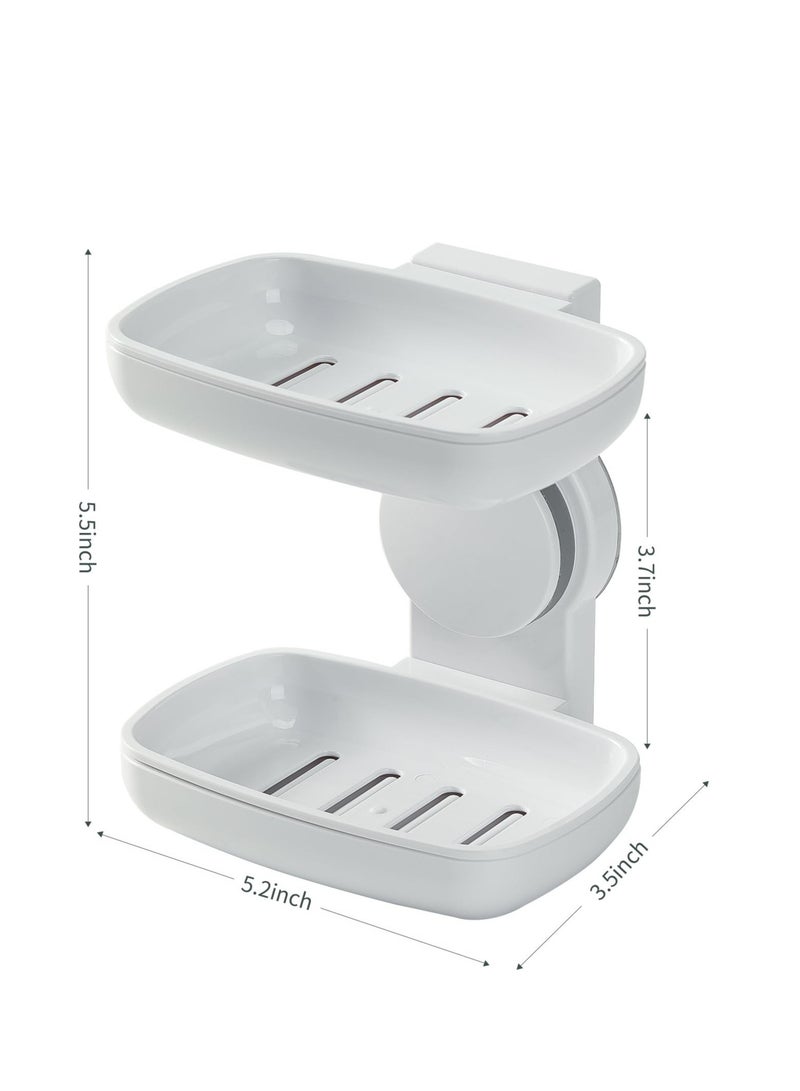 KASTWAVE Double Layer Soap Holder, Removable Soap Caddy, NO-Drilling, Self Draining, Suitable for Shower, Bathroom, Tub and Kitchen Sink - Image 5