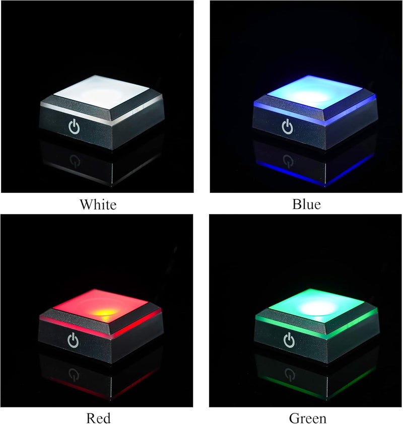 قاعدة إضاءة LED متعددة الألوان من لفن الكريستال، قاعدة إضاءة مربعة لفن الأكريليك والزجاج ثلاثي الأبعاد والراتنج، حامل عرض ملون ومضيء مربع، يعمل بالبطارية أو USB - Image 2