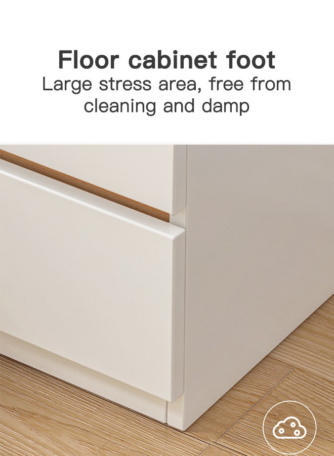 Sharpdo Nightstands Simple Modern Bedroom Bedside Table Solid Wood Minimalist Multi-function Light Luxury Style Bedside Storage Small Cabinet 32*30*59cm - Image 3