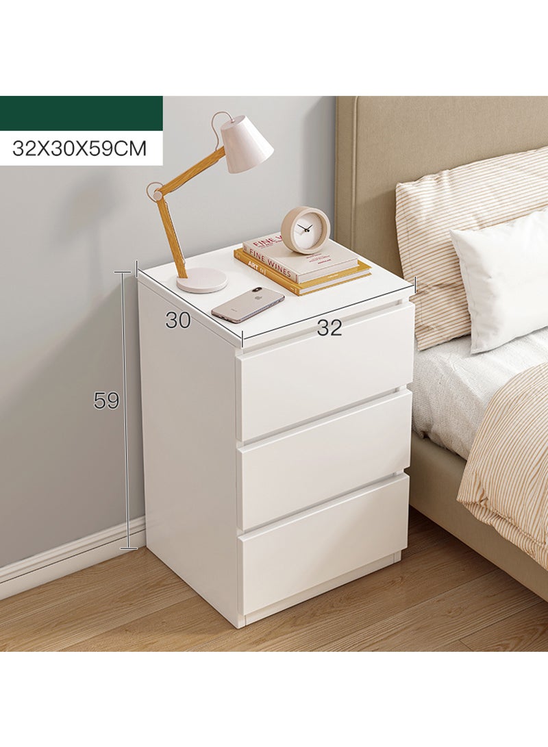 Sharpdo Nightstands Simple Modern Bedroom Bedside Table Solid Wood Minimalist Multi-function Light Luxury Style Bedside Storage Small Cabinet 32*30*59cm - Image 4