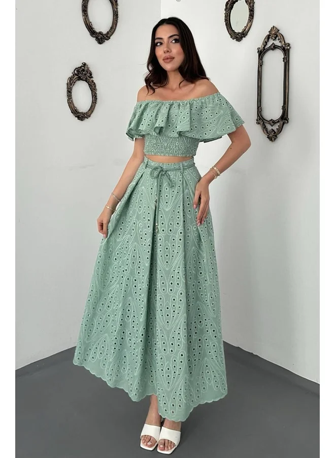 END BLACK Mint Peplum Blouse Skirt Set L