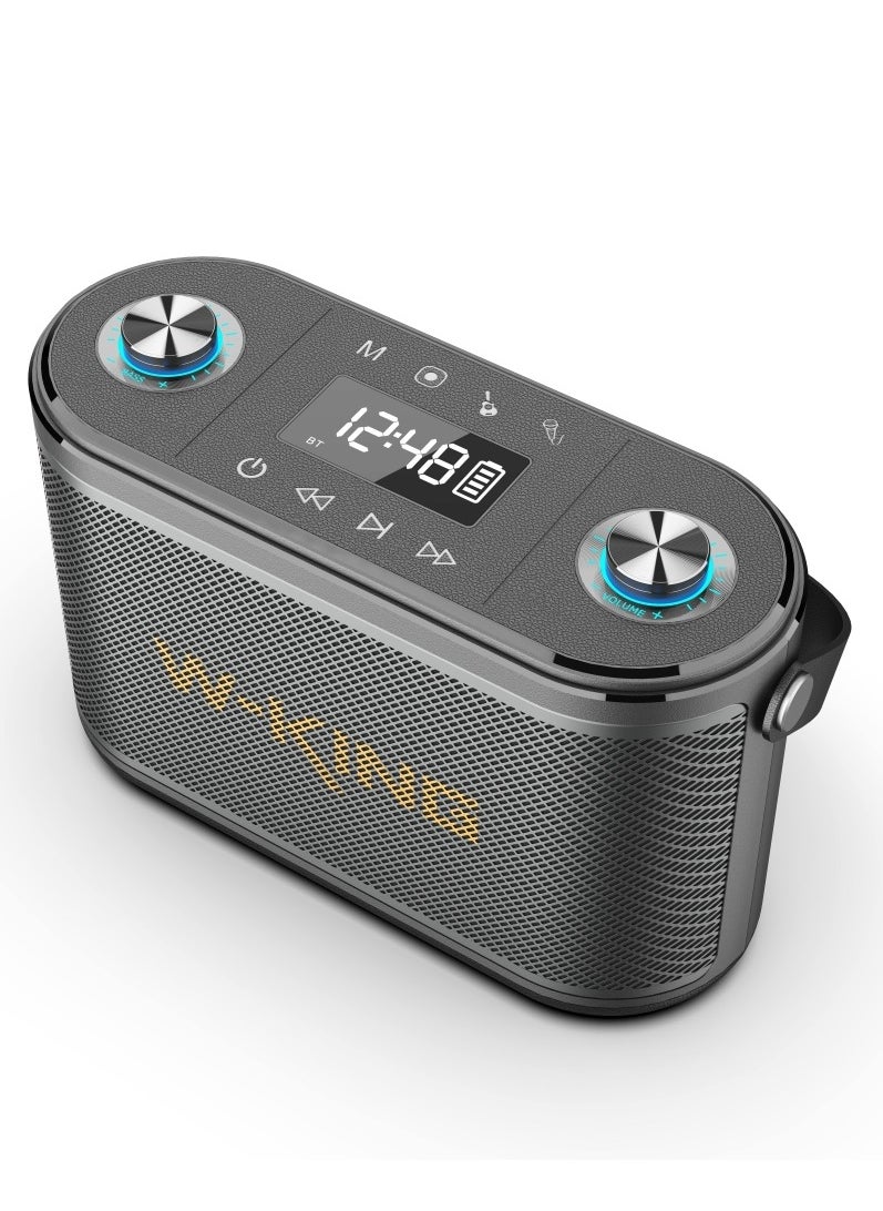 W-KING - Bluetooth Speaker with Microphone 80W, W-KING 3-Way Music Box, Bluetooth Box, Large Bass Boost/Remote Control, Karaoke Speaker with USB Port, Outdoor Party Boxes for Recording/Guitar, Black - Image 1
