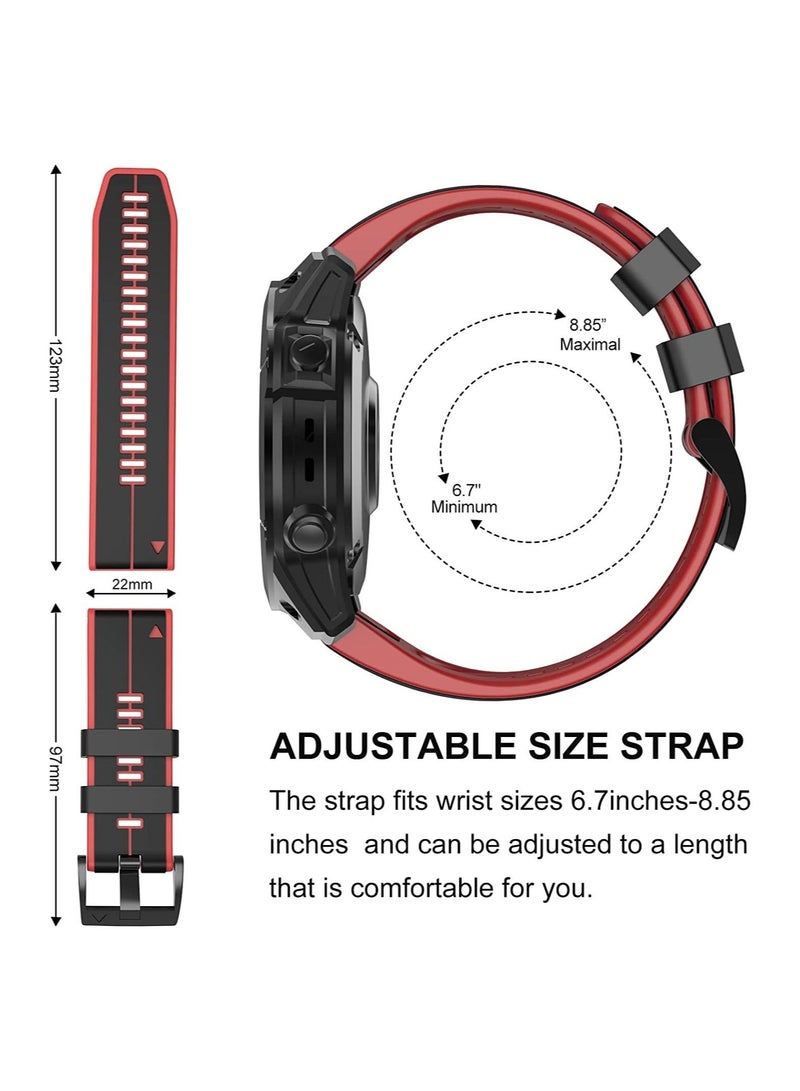 Captaintech Watch Band Waterproof Wristband Strap for Garmin Fenix 7 22MM Width Silicone bands for Garmin Fenix 7 Fenix 6 Fenix 6 Pro Fenix 5 Fenix 5 Plus Forerunner 935 Forerunner 945 Approach S60 S62 - Image 3