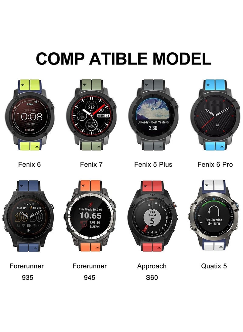 Captaintech Watch Band Waterproof Wristband Strap for Garmin Fenix 7 22MM Width Silicone bands for Garmin Fenix 7 Fenix 6 Fenix 6 Pro Fenix 5 Fenix 5 Plus Forerunner 935 Forerunner 945 Approach S60 S62 - Image 4