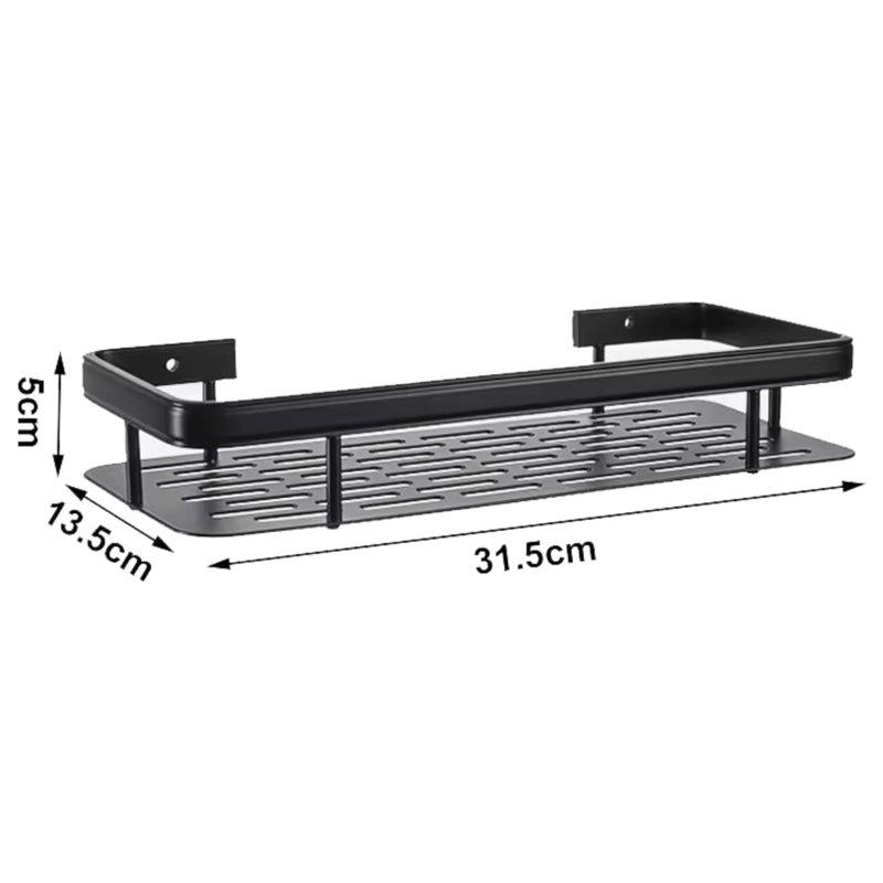 Shynora 4-Pcs Multipurpose Bathroom & Kitchen Shelf Rack Wall Mounted Bathroom Shelf Rack for Space Saving Bathroom Organizer Shelf, Punch Free/No-Drill Wall Shelves, Wall Stand (Black, Pack of 4) - Image 3