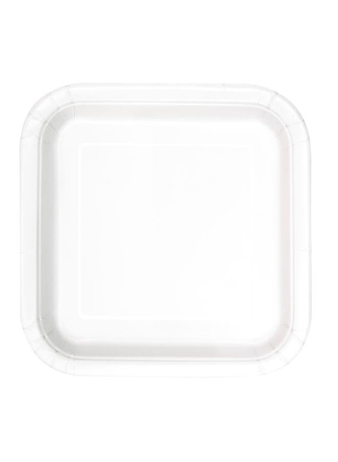 Unique Bright White Square Plates 9" - Pack Of 14 - Image 1