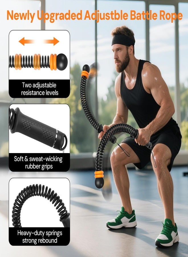 KETIEE Weighted Ropeless Battle Ropes: Cordless Battle Ropes with Adjustable Resistance Springs for Home Gym, Portable Workout Equipment for Strength Building, HIIT and Low-Impact Aerobic Training - Image 5