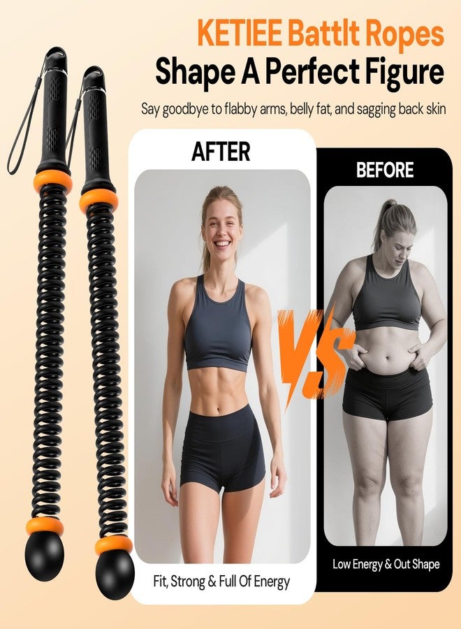 KETIEE Weighted Ropeless Battle Ropes: Cordless Battle Ropes with Adjustable Resistance Springs for Home Gym, Portable Workout Equipment for Strength Building, HIIT and Low-Impact Aerobic Training - Image 4