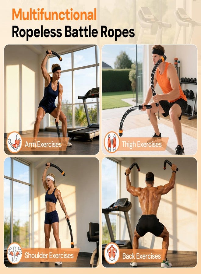 KETIEE Weighted Ropeless Battle Ropes: Cordless Battle Ropes with Adjustable Resistance Springs for Home Gym, Portable Workout Equipment for Strength Building, HIIT and Low-Impact Aerobic Training - Image 2