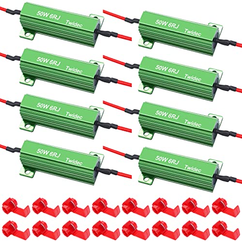 Twidec توايدك/8 قطع مقاومات تحميل LED 50 واط 6 أوم لإصلاح وميض إشارة الانعطاف السريع لمصباح LED خطأ رمز RX24-50W6-8X - Image 1