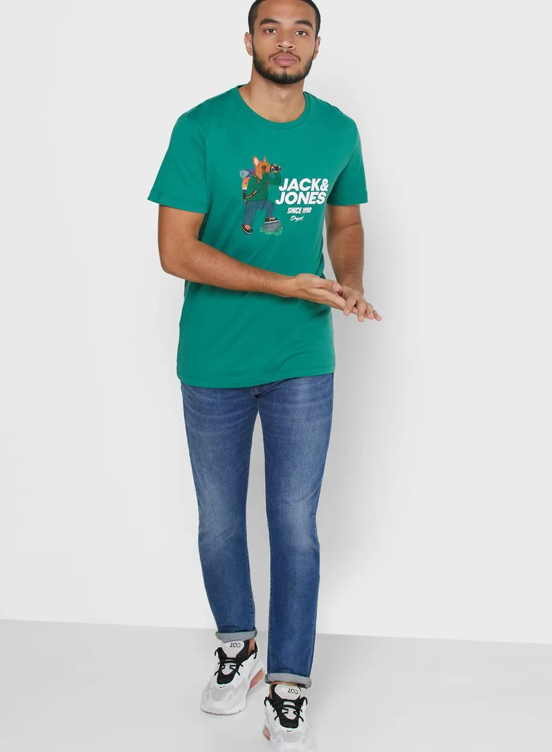 JACK & JONES Frenchie Regular Fit Crew Neck T-Shirt
