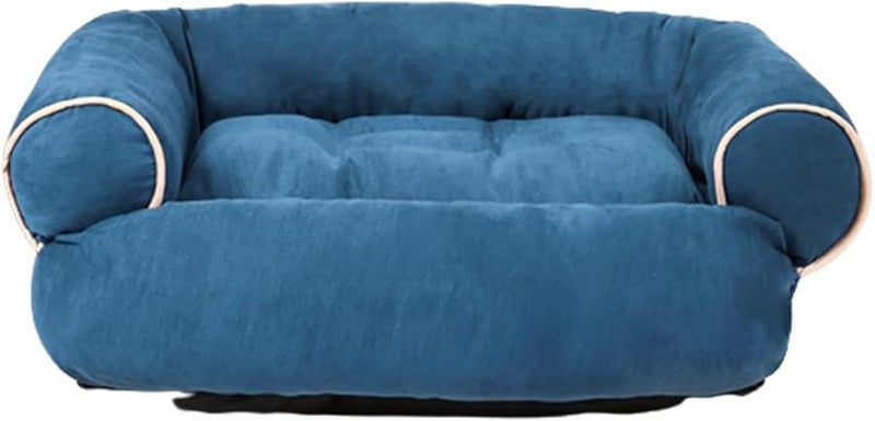 Blue Small Dog Bed with Detachable Cushion Stylish Pet Nest for Puppy Kitten - Image 1