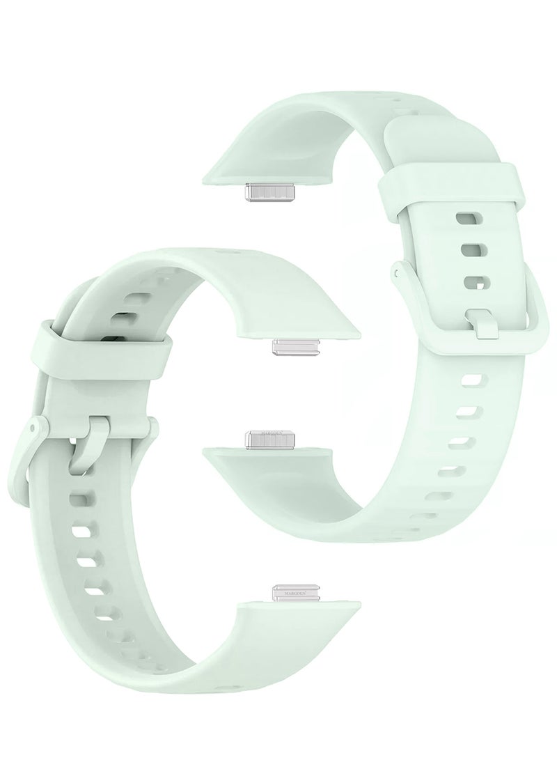 CATANES Wristband for Huawei Watch Fit 3/Fit 4/Fit 4 Pro Bands, Silicone Bracelet Quick Release Arm Band, Replacement Smartwatch Band Quick Release Sport Strap - Pale Green  - Image 2