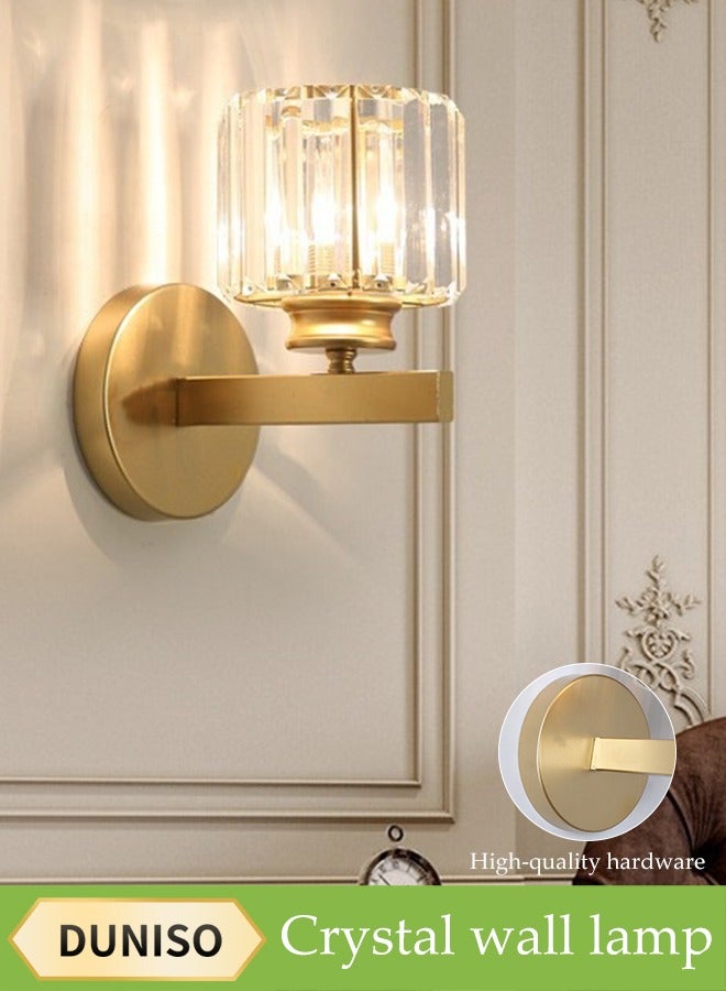 DUNISO مصباح جدار كريستالي، مصابيح جدار كريستالية، مصباح جانبي إبداعي لغرفة النوم، مصباح جدار زخرفي للإضاءة الداخلية، مناسب للسلالم، غرفة المعيشة، الممر، الفندق، المطعم، المقهى، جدار خلفية التلفاز - Image 1