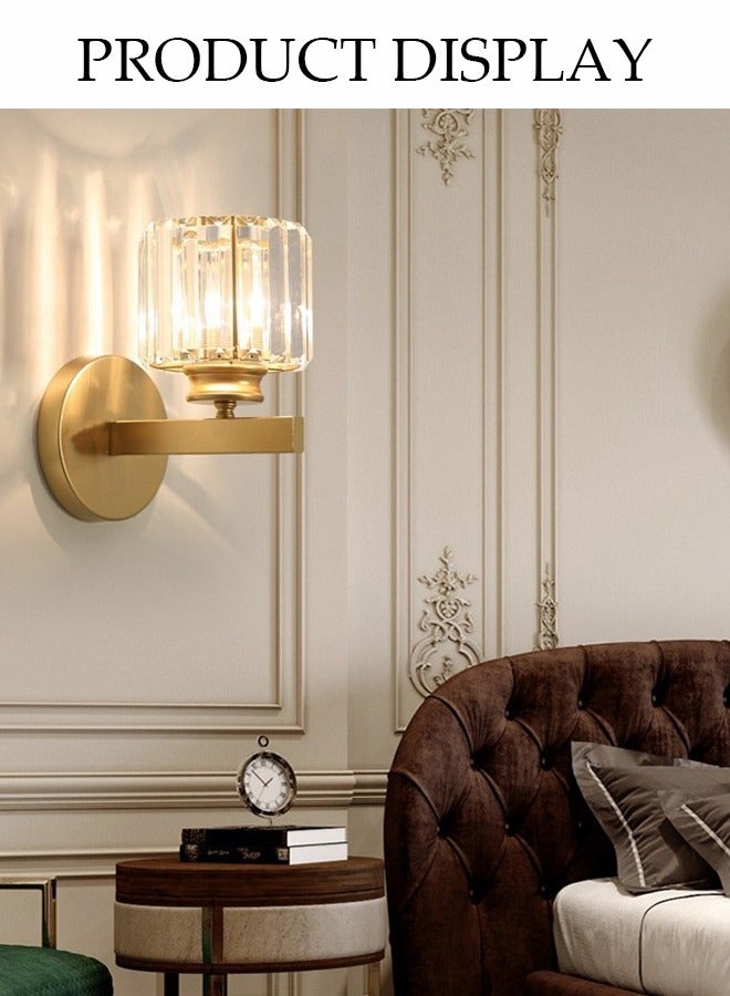 DUNISO مصباح جدار كريستالي، مصابيح جدار كريستالية، مصباح جانبي إبداعي لغرفة النوم، مصباح جدار زخرفي للإضاءة الداخلية، مناسب للسلالم، غرفة المعيشة، الممر، الفندق، المطعم، المقهى، جدار خلفية التلفاز - Image 4