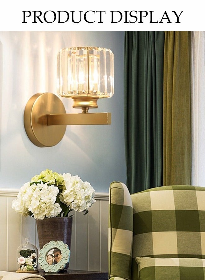 DUNISO مصباح جدار كريستالي، مصابيح جدار كريستالية، مصباح جانبي إبداعي لغرفة النوم، مصباح جدار زخرفي للإضاءة الداخلية، مناسب للسلالم، غرفة المعيشة، الممر، الفندق، المطعم، المقهى، جدار خلفية التلفاز - Image 3