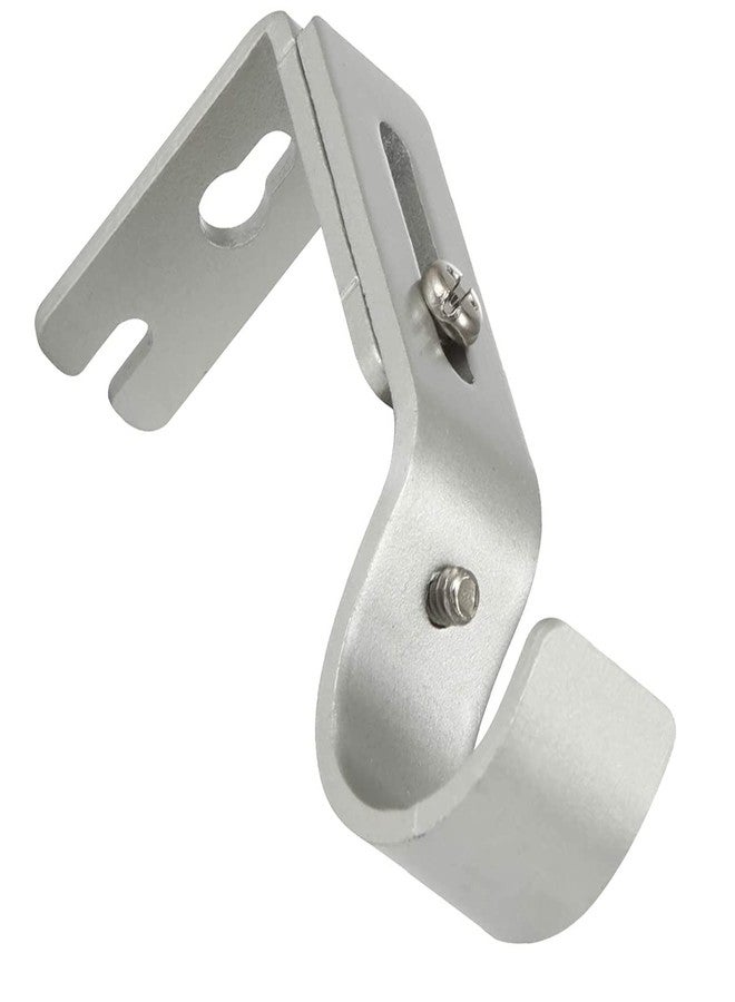 JING Heavy Duty Adjustable Curtain Rod Brackets, Curtain Rod Hanging Brackets Wall Mount Curtain Single Rod Bracket for 25mm/1'' Rod (Silver) Set of 4 - Image 3
