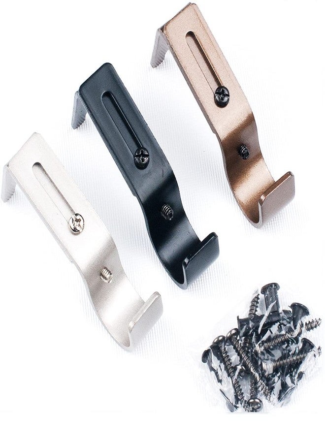 JING Heavy Duty Adjustable Curtain Rod Brackets, Curtain Rod Hanging Brackets Wall Mount Curtain Single Rod Bracket for 25mm/1'' Rod (Silver) Set of 4 - Image 4