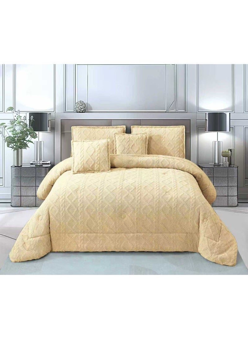 Microfiber Embroidered Soft Quality Comforter Bedding set-King Size 6Pcs 1-PC fitted bedsheet 200 * 200cm,1-PCS Comforter 220 * 240 fixed, 4PCS Super Soft Pillowcases