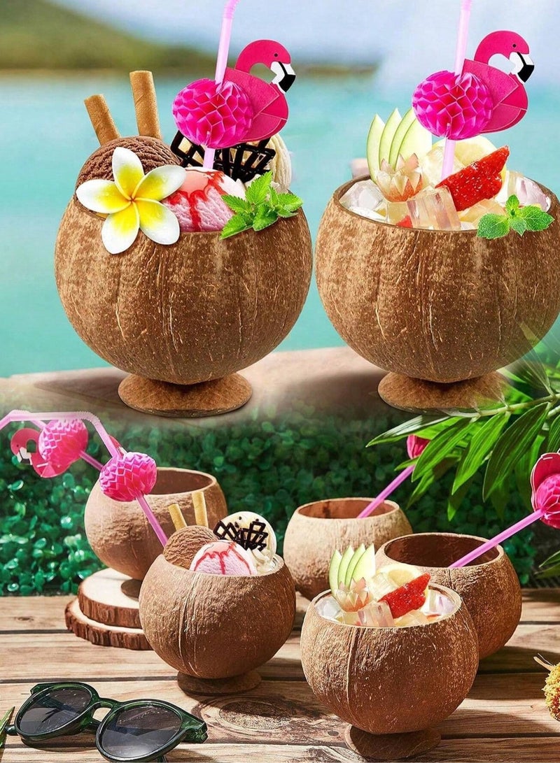 Beach Accessories Reusable Cup Made from Natural Coconut Shell – 1 Piece Perfect for summer parties, Hawaiian-themed events, pools, and the beach.  - Image 1