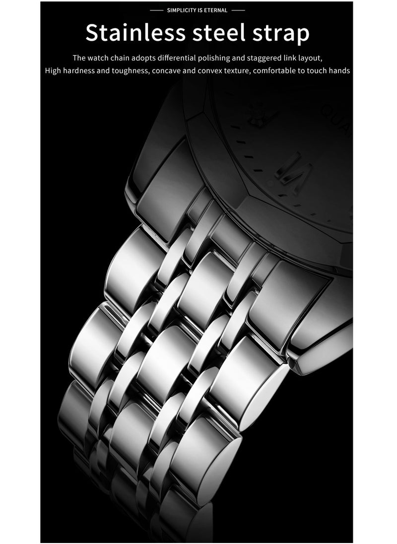 OLEVS - Watches for Men Fashion Stainless Steel Quartz Analog Water Resistant Watch 9931 - Image 1