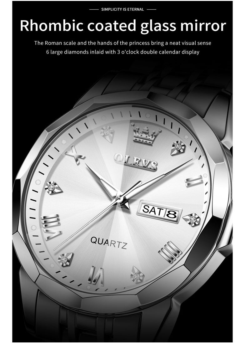 OLEVS - Watches for Men Fashion Stainless Steel Quartz Analog Water Resistant Watch 9931 - Image 1