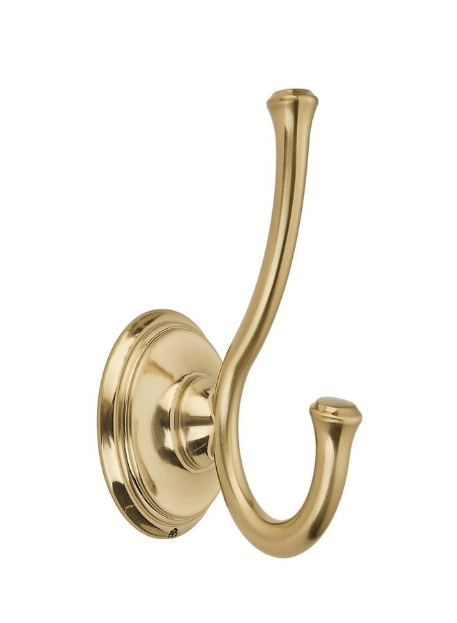 TUNNY Towel Hook Bathroom-2 Pack Champagne Gold Brushed Double Robe/Towel Hook Wall Mounted Hook for Bathroom Bedroom Kitchen - Image 1