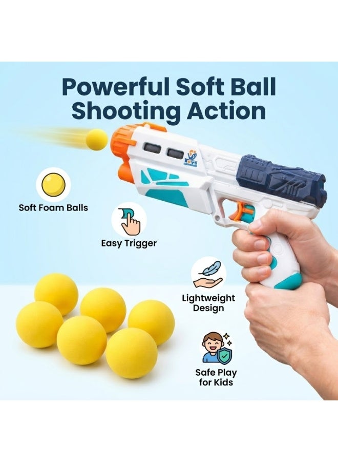 Pack of 2 with 6 Soft Foam Balls and 1 EVA Gun – Kids Safe Air Power Blaster Gun Set for Boys & Girls, Indoor Outdoor Shooting Game Toy, Lightweight Durable Toy Blaster with 6 Foam Balls for Kids Gift - Image 2