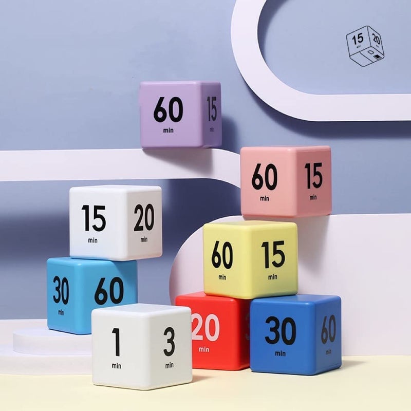 Feilifan Cube Timer, Productivity Flip Timer for Classroom Study Kitchen Workout Kids ADHD Countdown 15-20-30-60 Minute Preset, Pink - Image 4