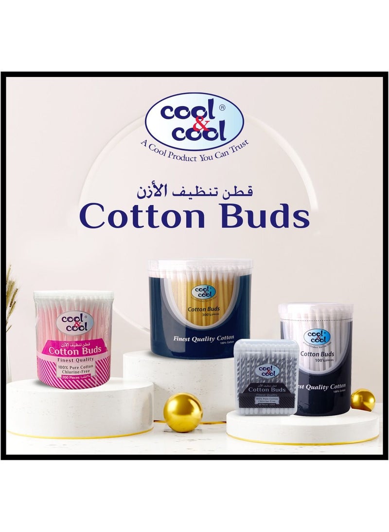 Cool & Cool Cool & Cool Paper Ear Buds - 50's (Twin Pack) - Black - Round Thick Tips,Cotton Swabs,100% Cotton,Double Tipped,Hygienic,Gentle & Safe Swabs for Ears -100 Pieces - Image 5