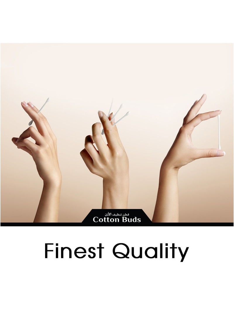 Cool & Cool Cool & Cool Paper Ear Buds - 50's (Twin Pack) - Black - Round Thick Tips,Cotton Swabs,100% Cotton,Double Tipped,Hygienic,Gentle & Safe Swabs for Ears -100 Pieces - Image 4
