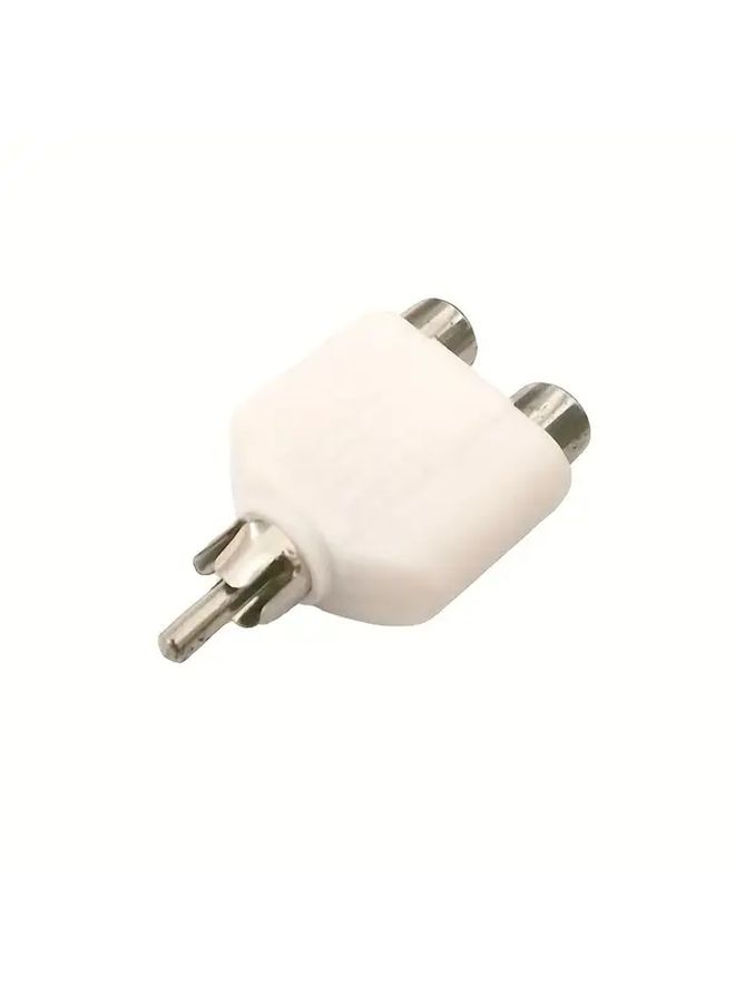 5 White Color Coded RCA AV Male to Dual Female Adapter Connectors Heavy Duty Plug and Play - Image 5