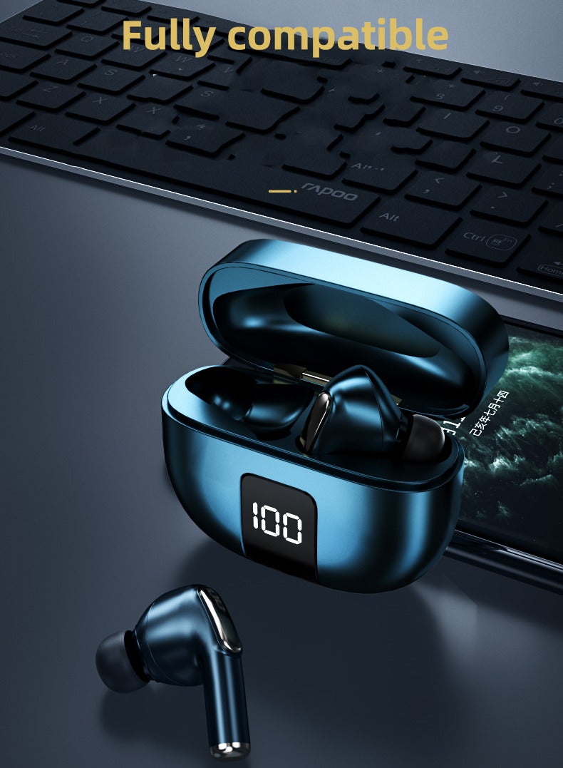 J68 Waterproof Wireless Earphones Bluetooth 5.1 Noise Canceling Headphones LED Display Smart Touch Control - Blue - Image 5