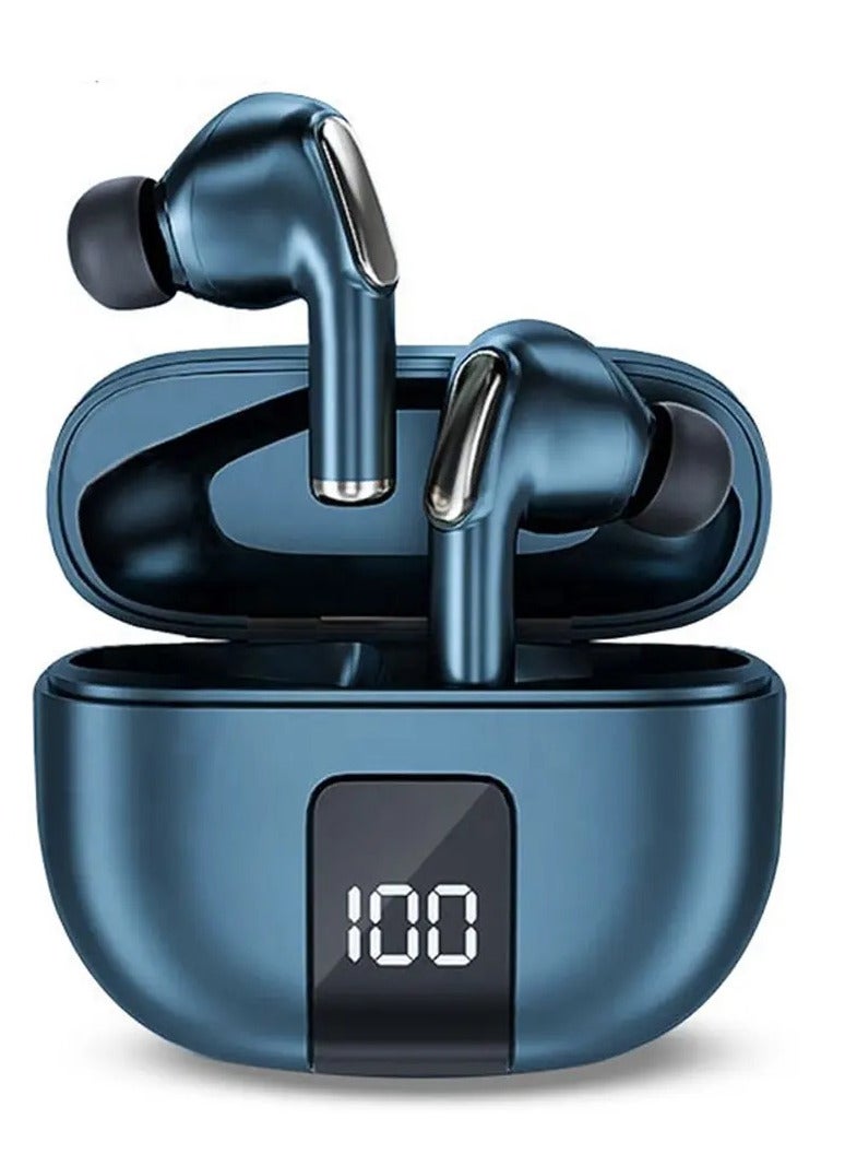 J68 Waterproof Wireless Earphones Bluetooth 5.1 Noise Canceling Headphones LED Display Smart Touch Control - Blue - Image 1