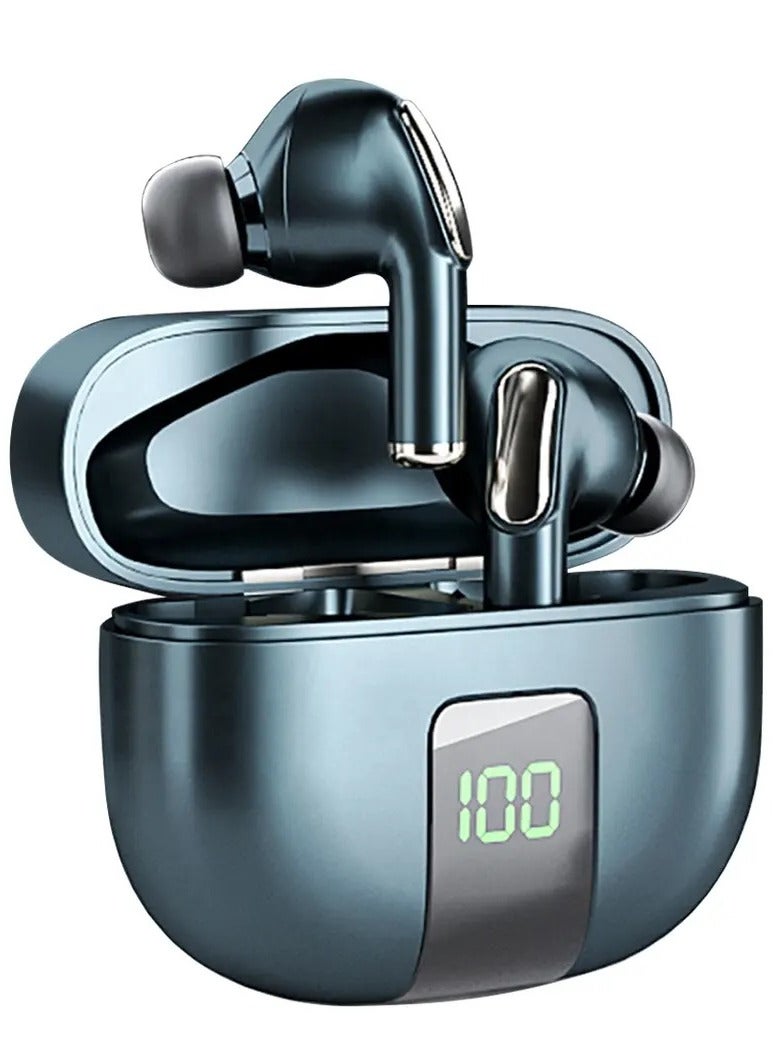 J68 Waterproof Wireless Earphones Bluetooth 5.1 Noise Canceling Headphones LED Display Smart Touch Control - Blue - Image 2