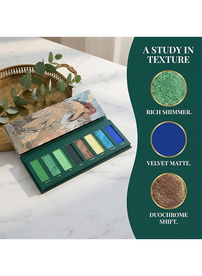 HERORANGE 8-Color Green & Blue Toned Eyeshadow Palette, Green, Blue & Neutral Tones with Matte, Matte & Shimmer Shades for Bold Nature-Inspired & Artistic Eye Makeup - Image 3