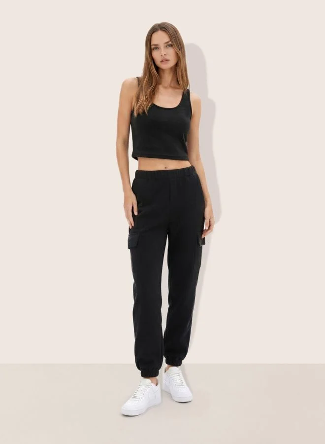 Freehand  Women Relaxed Fit Solid High Rise Joggers  | Best Price UAE
