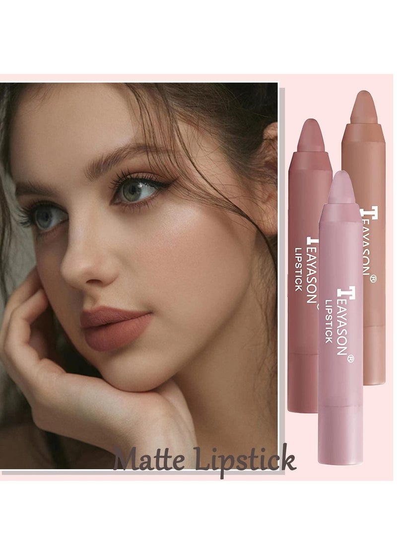 TEAYASON Liquid Matte Lipstick, Velvet Air Moisture Smooth Crayon Lip Stain, 24 Hour Superstay Natural Nude Lipstick, Long Lasting Waterproof Lip Gloss Lipstick For Women, (Three-pack Set A)  - Image 4