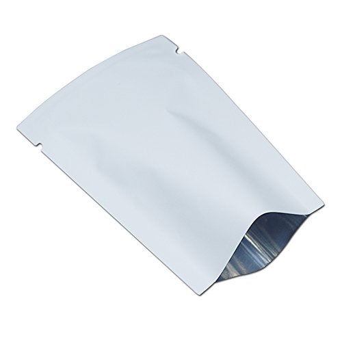 MITOB 200 Pieces 2.36x3.54 inch White Mylar Bags for Sample Shampoo Toiletries Travel Packets Food Storage Bags Matte Foil Flat Heat Vacuum Seal Aluminum Pouch for Candy Coffee Packing - Image 1