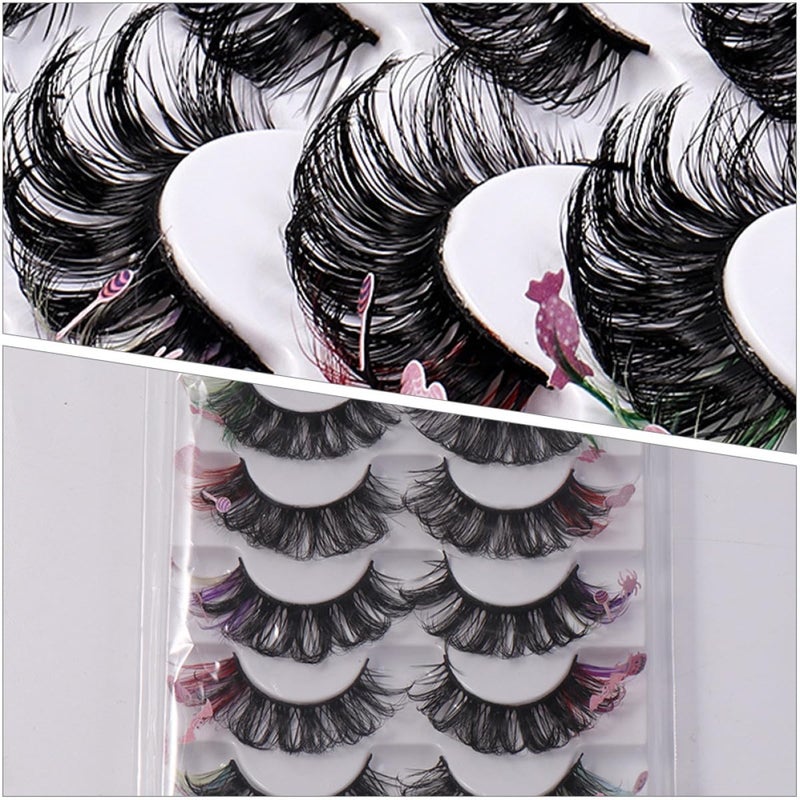 Colorful False Eyelashes 7 Pairs Dramatic Lash Extensions Faux Eyelashes for Makeup and Fancy Dress Eye Enhancements - Image 4
